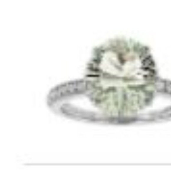 Prasiolite 3.65 ct Oval Millenial Cut with white Topaz rhodium over ster… - Picture 2 of 2